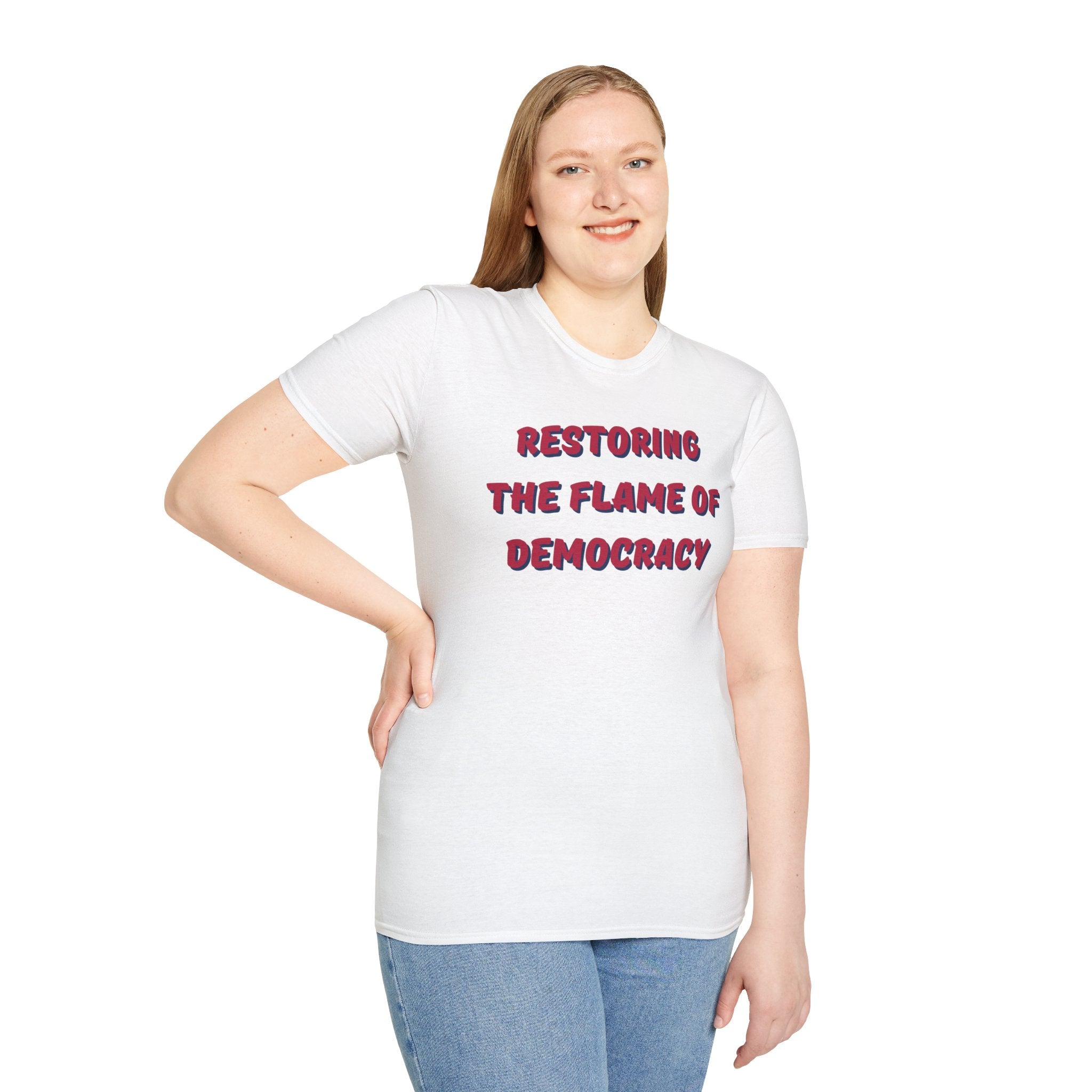 Restoring the Flame of Democracy Unisex Softstyle T-Shirt